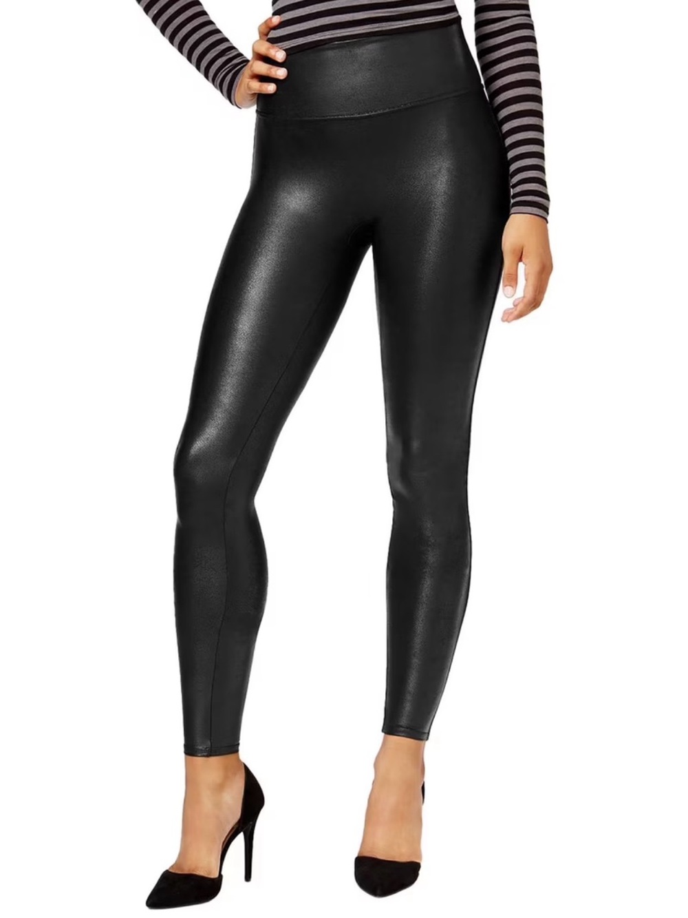 Spanx Black Faux Leather Leggings size 1X